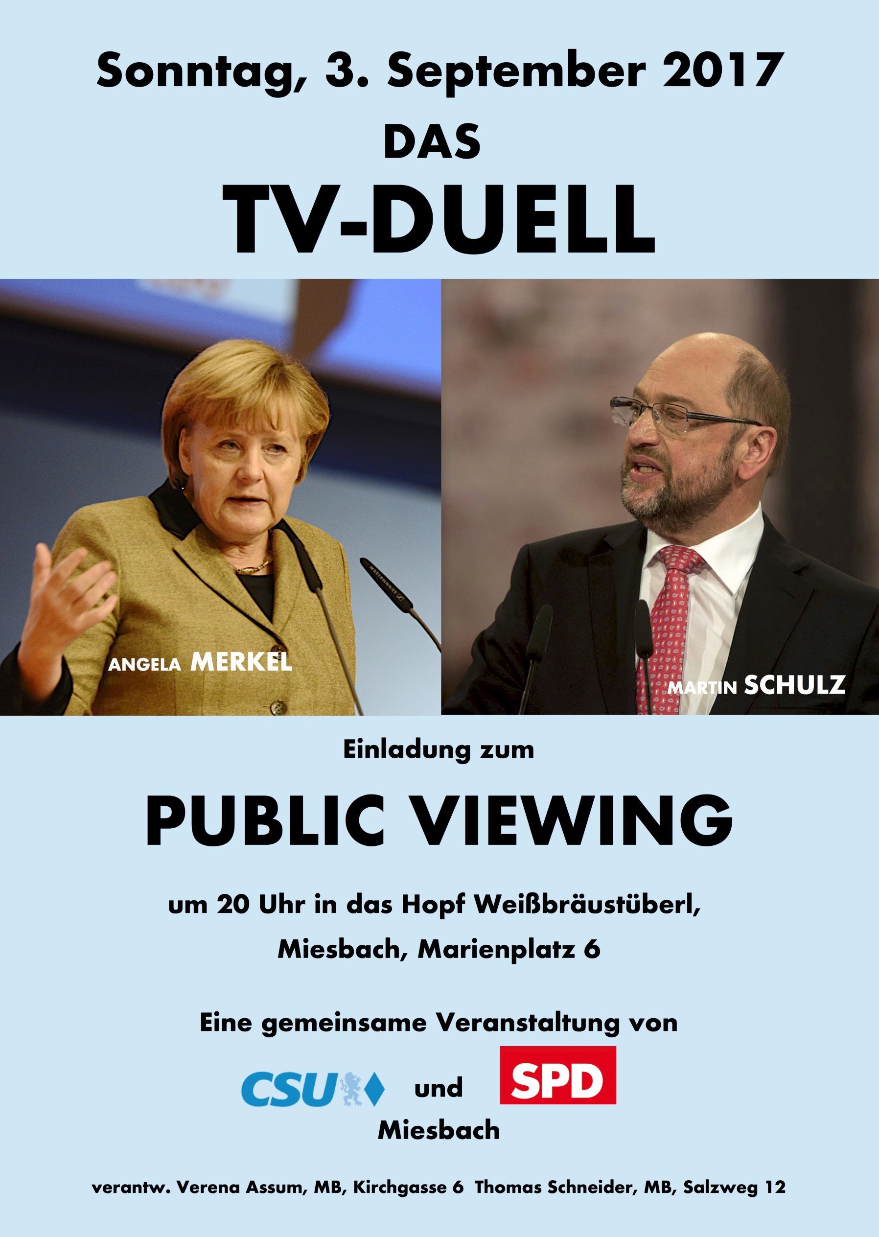 TV-Duell Merkel – Schulz: Public Viewing